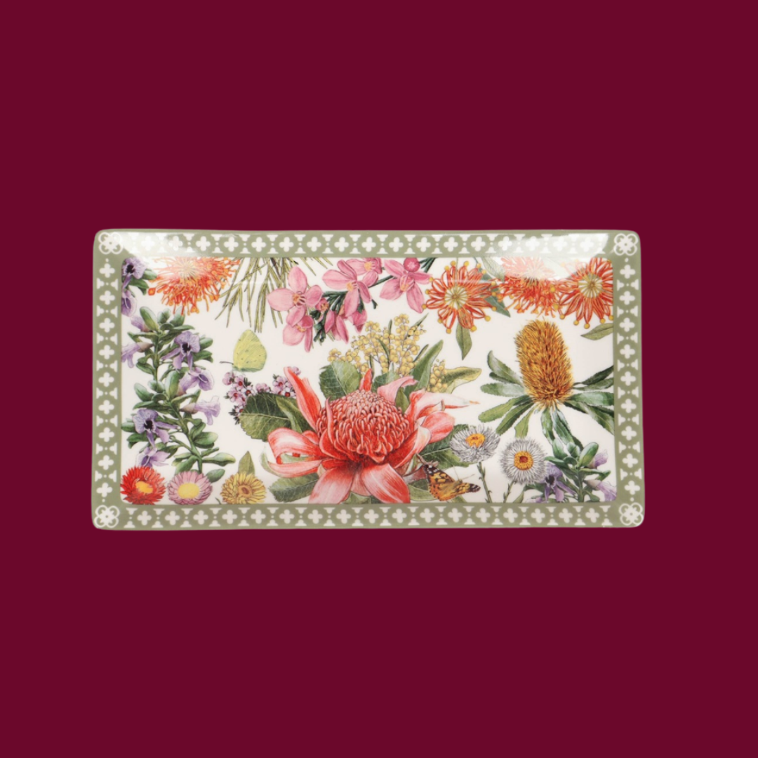 Large Ceramic Tray Botanical Blooms