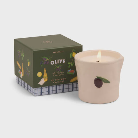 Bistro Ceramic Candle - Olive