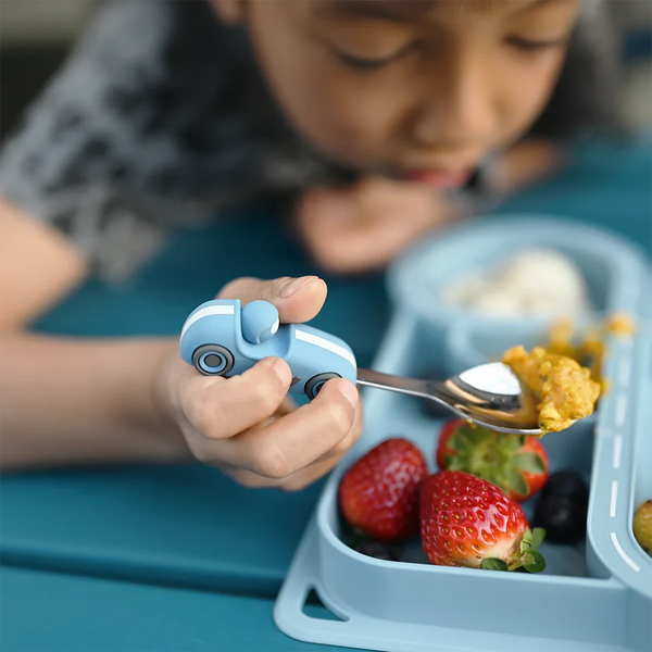 Children's Cutlery Set -Powder Blue Race Car