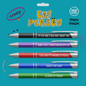 Crazy Cat person pen pack