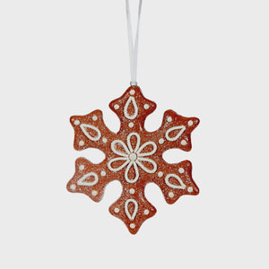 Piped Snowflake Gingerbread Ornament