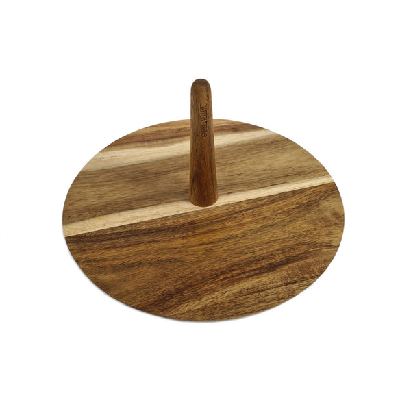 Round Acacia Serving Board with Handle - Size: 28cm