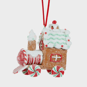 Mint Gingerbread Train Ornament