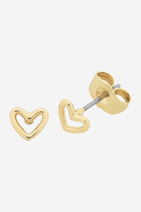 Petite Heart Gold Earrings