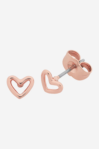 Petite Heart Rose Gold Earrings