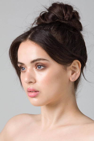 Petite Diamond Rose Gold Earrings