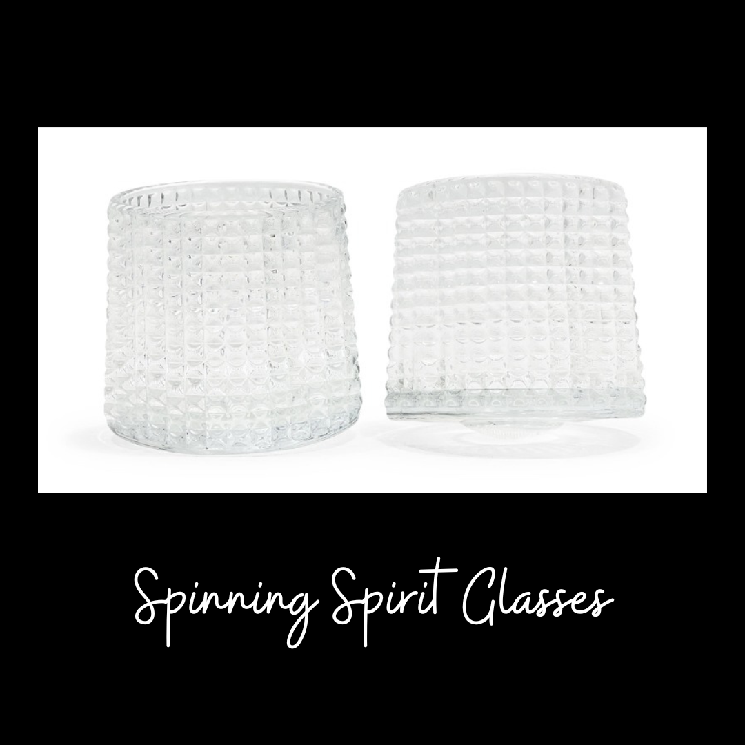Spinning Spirit Glasses - Diamond Cut | Set of 2