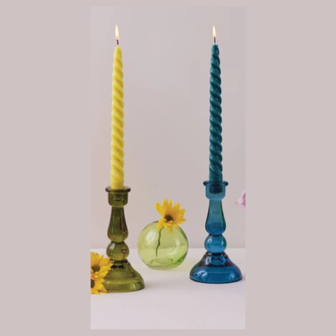 Tall Glass Taper Candle Holder